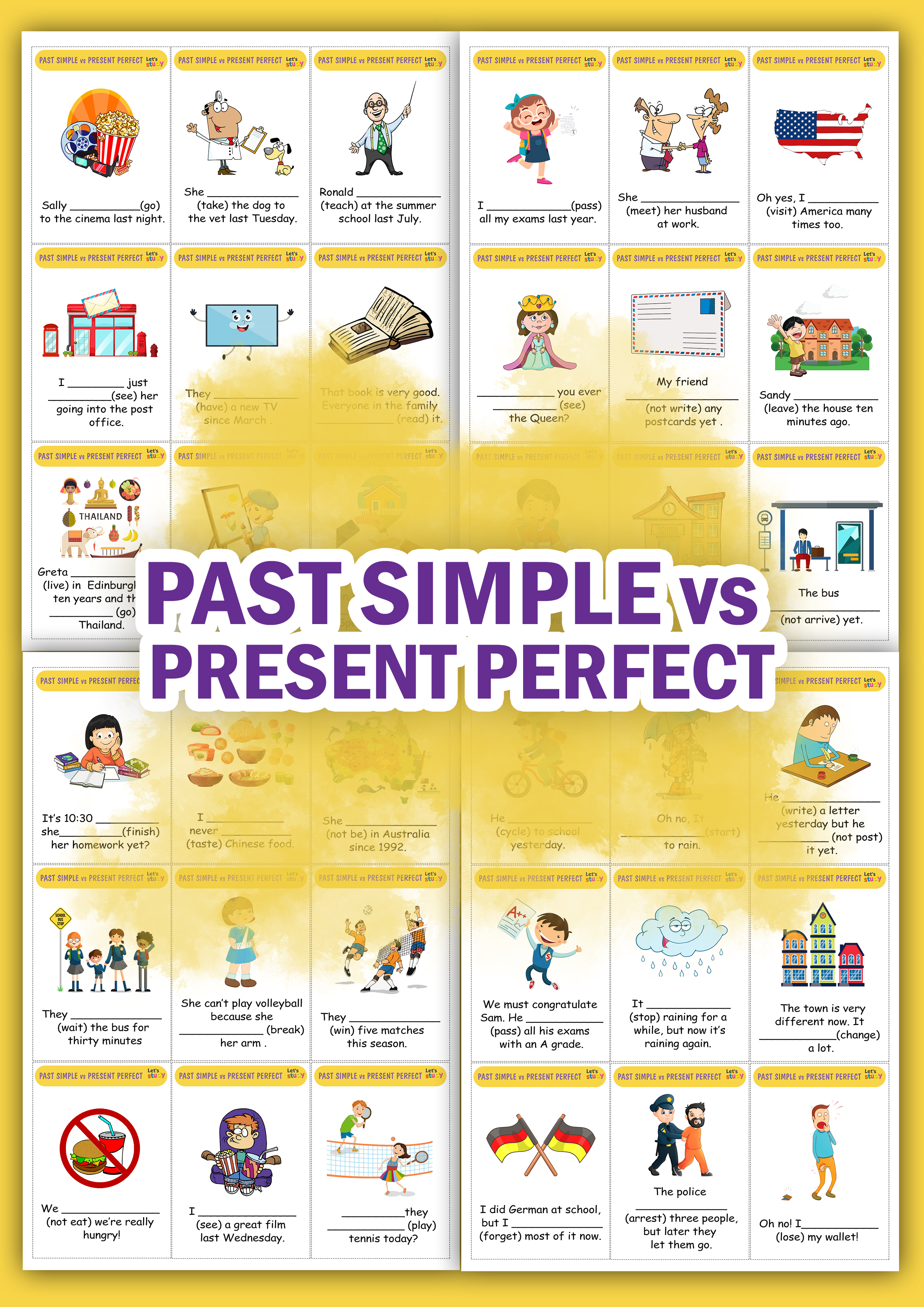 All :: Present Perfect & Simple Past Card Game - TeacherContent